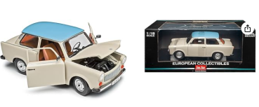 Sunstar Trabant 601 Deluxe 1965 beige mit helblauem Dach 1:18 Modellauto 4288