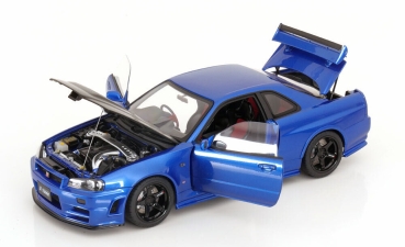 AUTOart Nissan NISMO R34 GT-R Z-TUNE 2005 BAYSIDE BLAU Carbon 1:18 77460 Modellauto