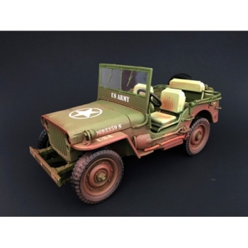 American Diorama 1944 jeep willys us army green 1:18 Modelcar military 77404A rough terrain muddy