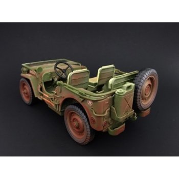 American Diorama 1944 jeep willys militairy police green 1:18 Modelcar 77406A dirty version