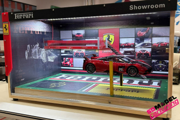 Ferrari Showroom Garage Diorama 1:18 Schaukasten inkl. LED-Beleuchtung Vitrine