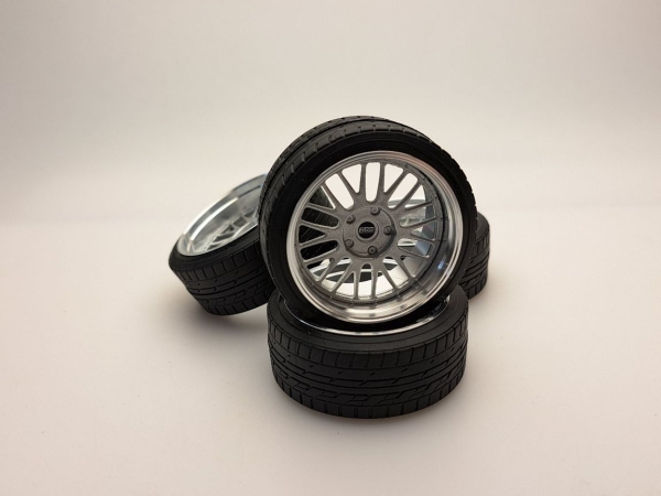 1:12 SD Felgen 16 Zoll "ALU" BBS LM silver 48,5mm Modellauto Tuning