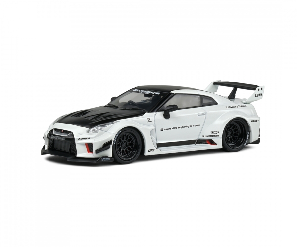 Solido 421437130 Nissan GTR35 GT-R (R35) LibertyWalk LWBK weiss-schwarz 1:43 Modellauto