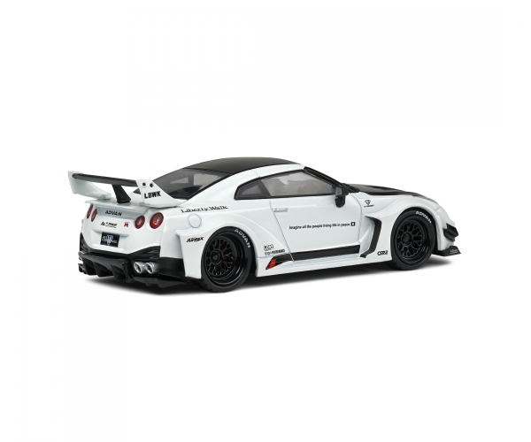 Solido 421437130 Nissan GTR35 GT-R (R35) LibertyWalk LWBK weiss-schwarz 1:43 Modellauto