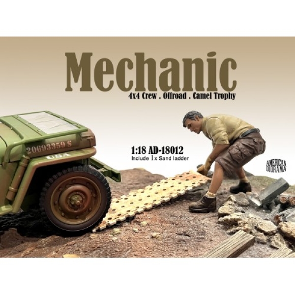 American Diorama 18012 Mechaniker Crew Figur offroad camel trophy Nr.2 1:18 limitiert 1/1000