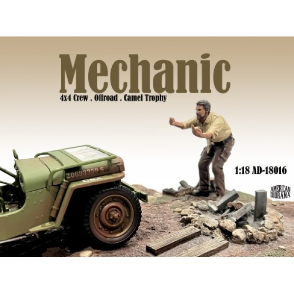 American Diorama 18016 Mechaniker Crew Figur offroad camel trophy Nr.6 1:18 limitiert 1/1000