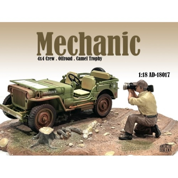 American Diorama 18017 Mechanic crew figure offroad camel trophy No.7 1:18 camera man limitiert 1/1000