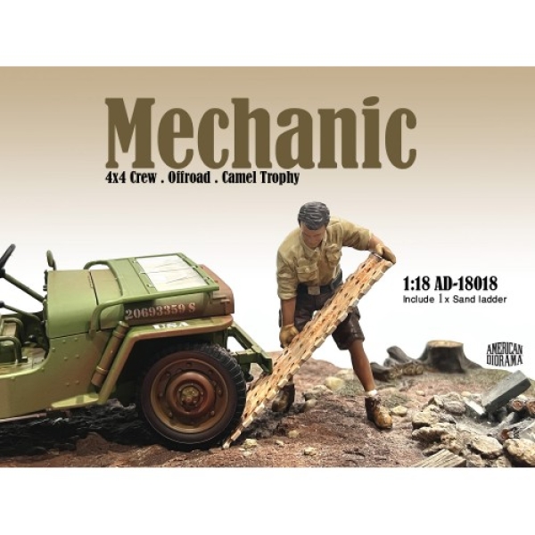 American Diorama 18018 Mechaniker Crew Figur offroad camel trophy Nr.8 1:18 limitiert 1/1000