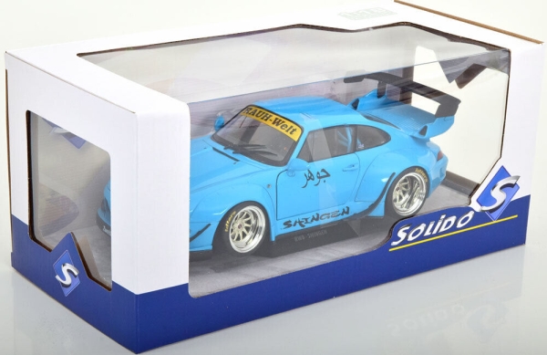 Solido 421185930 Porsche 911 993 RWB Bodykit Shingen blau + decals 1:18 Modelcar