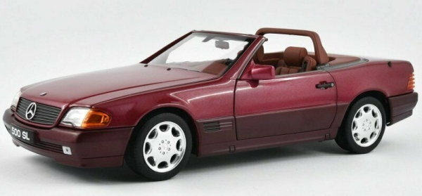 Norev 183716 Mercedes-Benz 500 SL 1989 R129 rot metallic 1:18 limitiert 1/1002 Modellauto