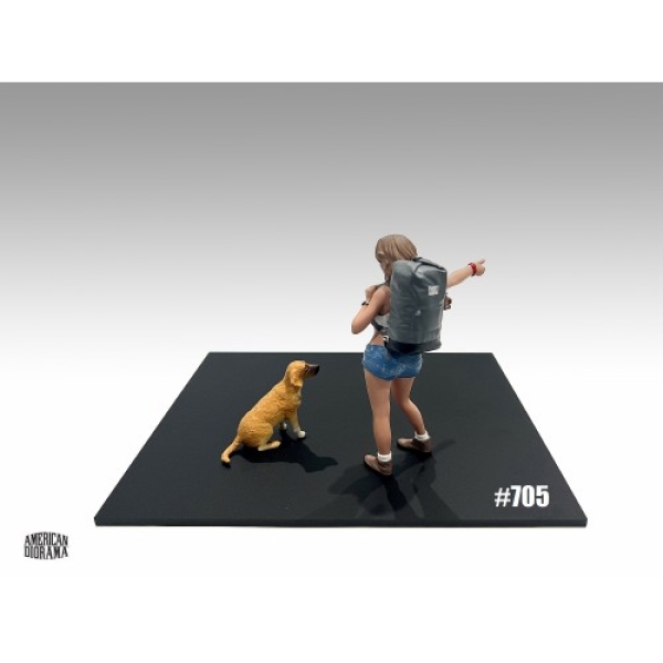 American Diorama 18705 Frau mit Hund 1:18 Figur