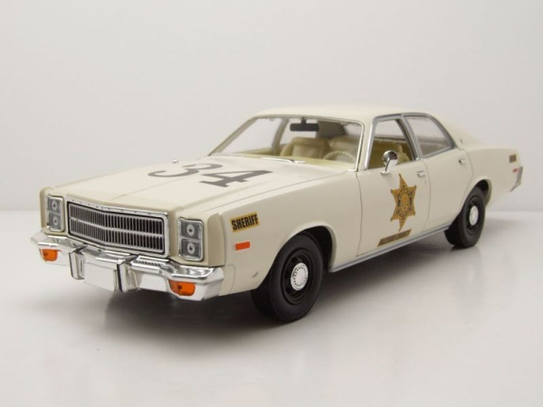 1977 Plymouth Fury Riverton Sheriff #34 weiss 1:18 Hazzard Police Greenlight 19112