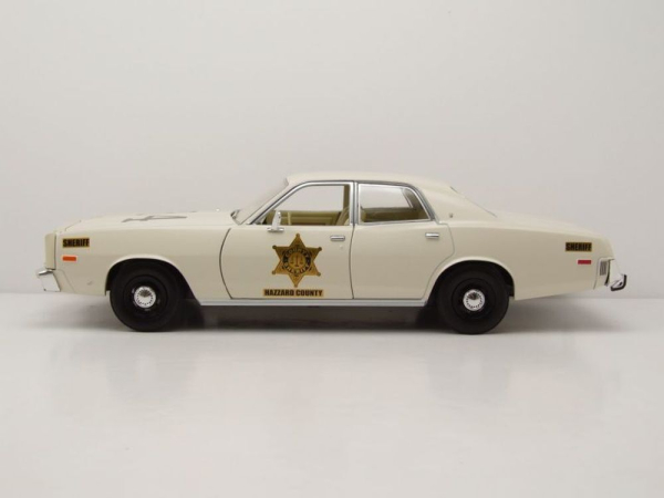 1977 Plymouth Fury Riverton Sheriff #34 weiss 1:18 Hazzard Police Greenlight 19112