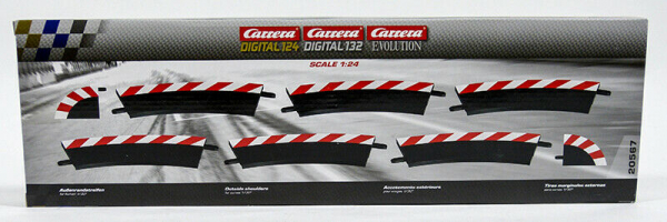 Carrera DIGITAL 124 + 132 + Evolution Außenrandstreifen für Kurve 1/30° (6) Endstücke (2) 20567