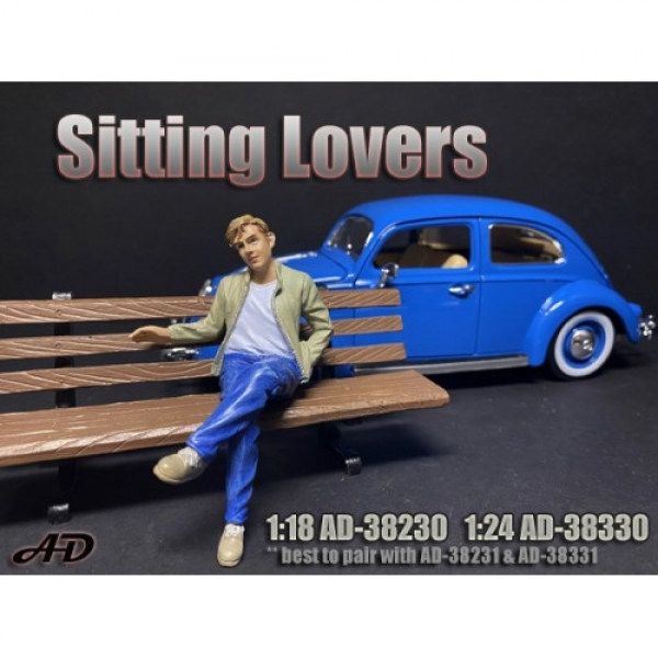 American Diorama 38330 Sitting Lovers sitzender Mann Figur 1:24 limitiert 1/1000