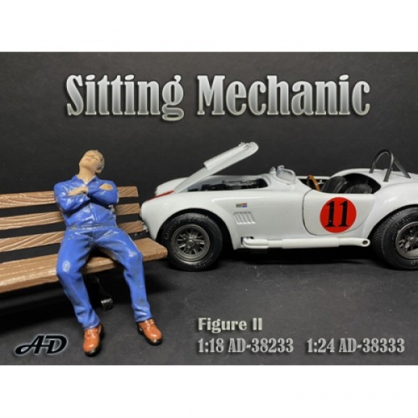 American Diorama 38333 Sitzender Mechaniker schlafend Figur 1:24 limitiert 1/1000