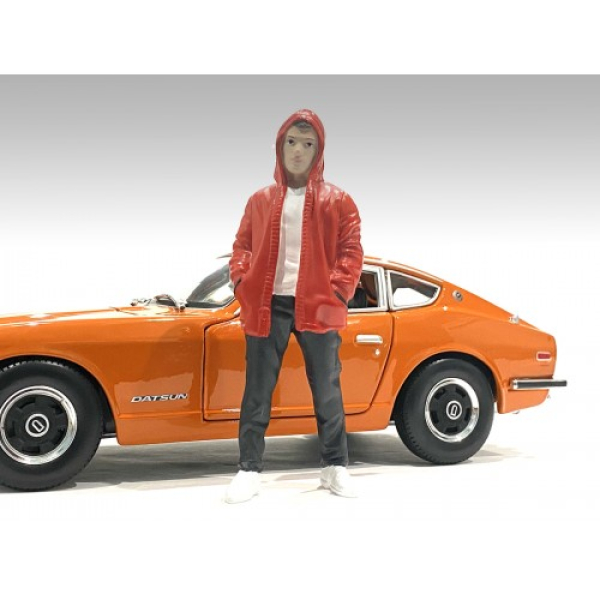 American Diorama 76292 Car Meet 2 Mann mit roter Jacke 1:18 Figur 1/1000 limitiert