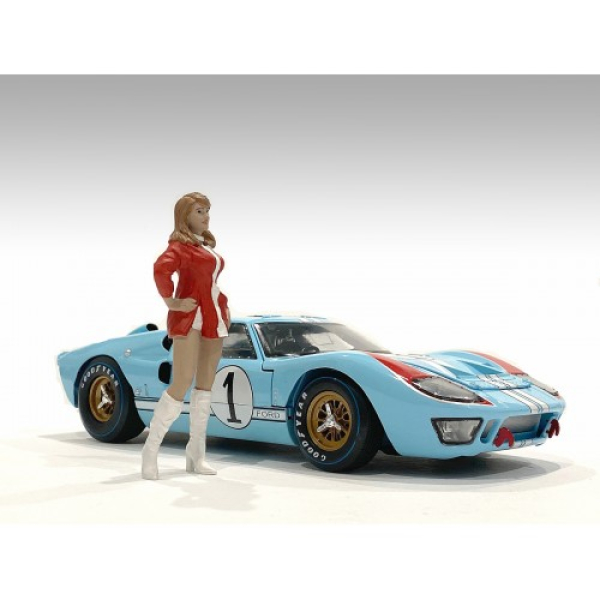 American Diorama 76300 Race Day Frau rot-weiss 1:18 Figur 1/1000 limitiert