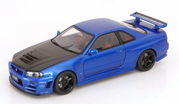 AUTOart Nissan NISMO R34 GT-R Z-TUNE 2005 BAYSIDE BLAU Carbon 1:18 77460 Modellauto