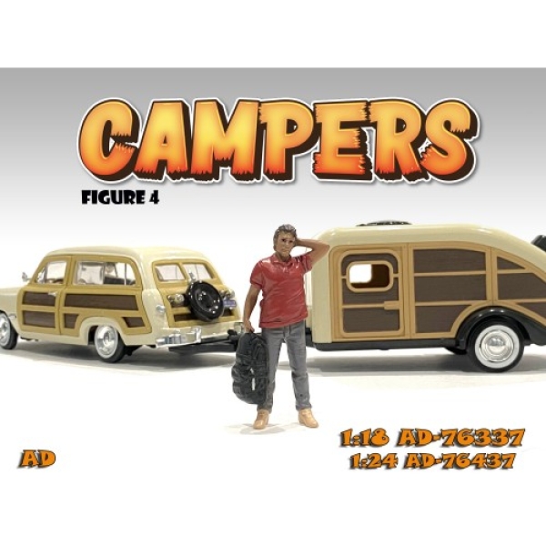 American Diorama 76437 Camper Figur IV 1:24 stehender Mann mit Rucksack limitiert 1/1000