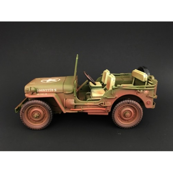 American Diorama 1944 jeep willys us army green 1:18 Modelcar military 77404A rough terrain muddy