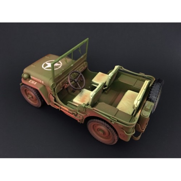 American Diorama 1944 jeep willys us army green 1:18 Modelcar military 77404A rough terrain muddy