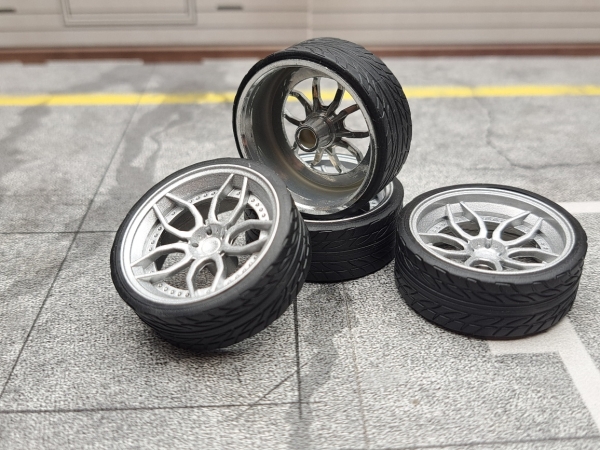 SD Felgen 20 Zoll PD3 Forged silber 36mm 1:18 Modellauto Tuning