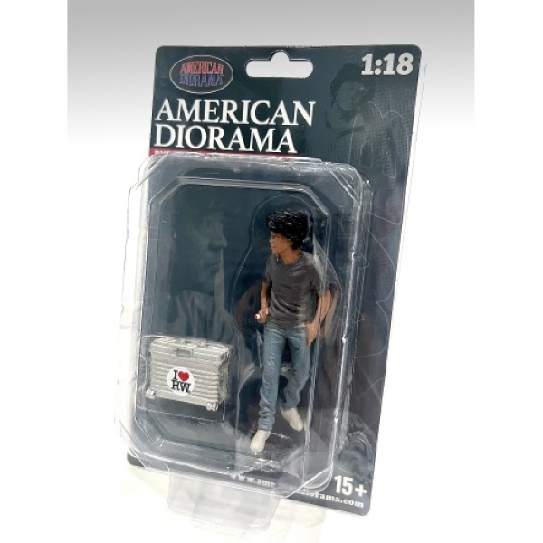 American Diorama 18502 RWB Legend Akira Nakai-San Figure & Suitcase - 1:18 1/1000