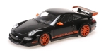 Minichamps PORSCHE 911 GT3 RS 997 2007 schwarz orange 1:18 Modellauto